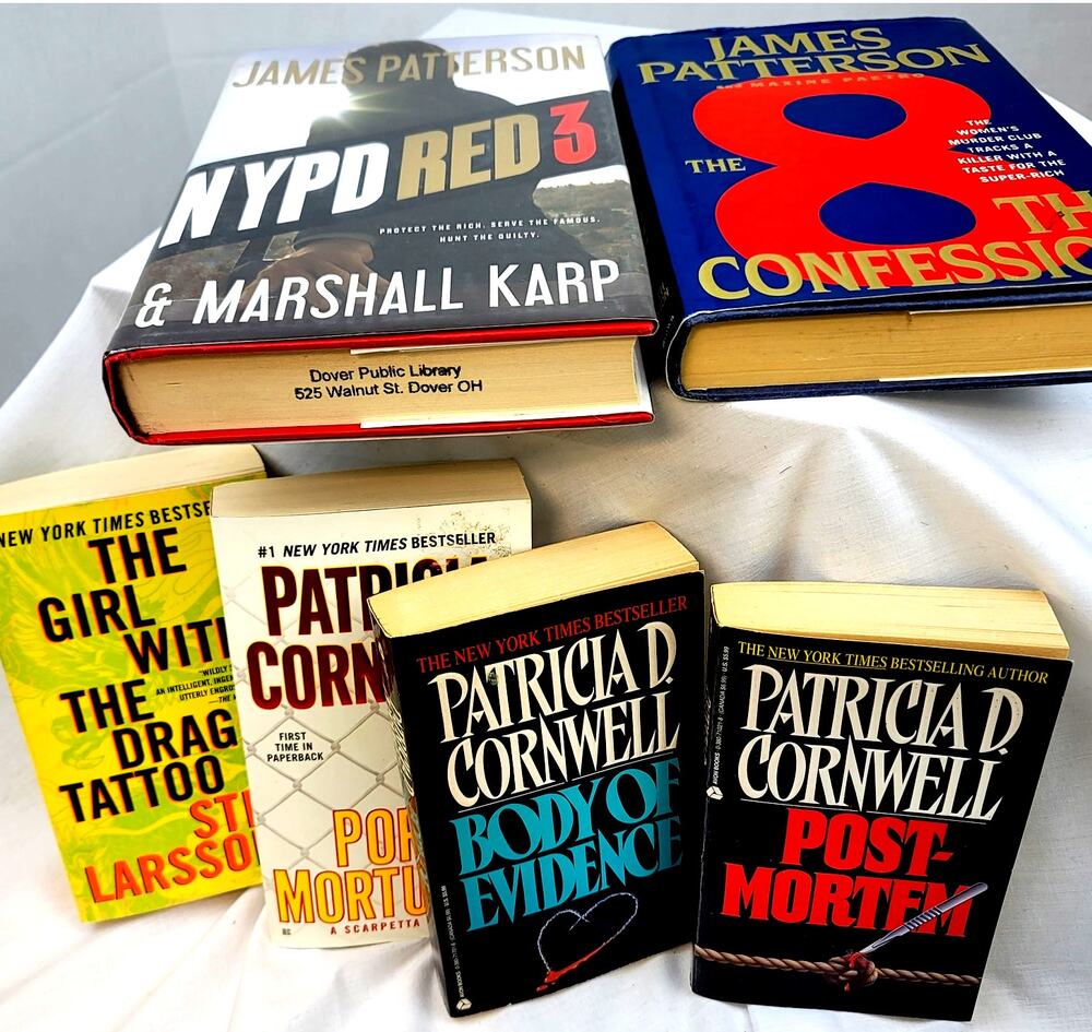 6 Best Selling Author Books by James Patterson Patricia Cornwell Stieg Larson